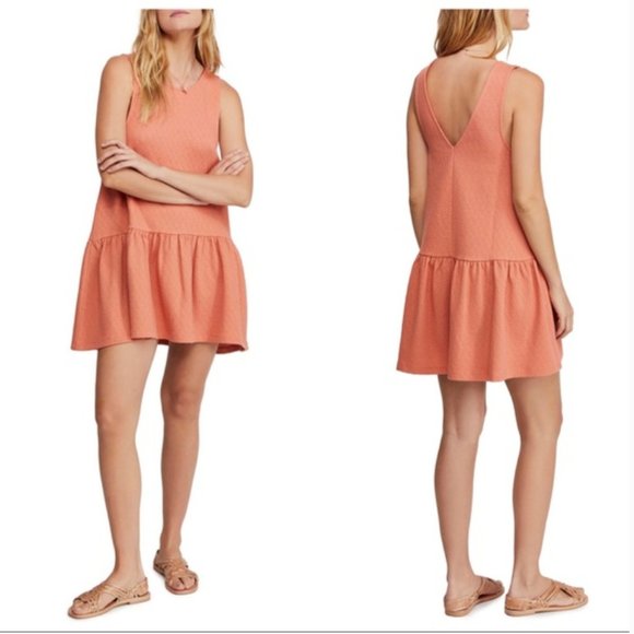 Free People Easy Street Orange Pullover Dress - Picture 4 of 5